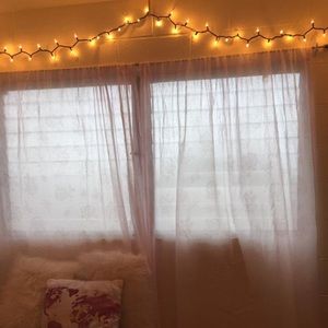 Pink flowery curtains